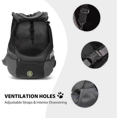 Pet Dog Carrier Backpack, Adjustable Breathable Dog Carrying Backpack with Safety Straps for Hiking, Dog & Cat Accessories for Hiking Camping Travel