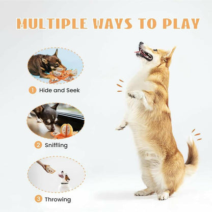 Nocciola 5-In-1 Orange Dog Enrichment Toys, 4 Orange Slices with a Peel Snuffle Mat for Treats Hunting Fun, Squeaky Hide and Seek Puzzle Dog Toy for Medium Dogs