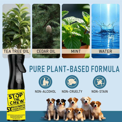 Stop the Chew Spray 5X Strength anti Chew Sprayfor Dogs - No Chew Spray for Puppies - Alcoholfree Dog Deterrent Spray - Bitter Spray for Dogs Tostop Chewing - Powerful No Chew Spray for Dogs
