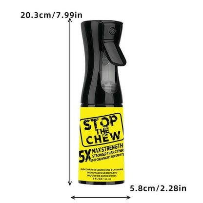 Stop the Chew Spray 5X Strength anti Chew Sprayfor Dogs - No Chew Spray for Puppies - Alcoholfree Dog Deterrent Spray - Bitter Spray for Dogs Tostop Chewing - Powerful No Chew Spray for Dogs
