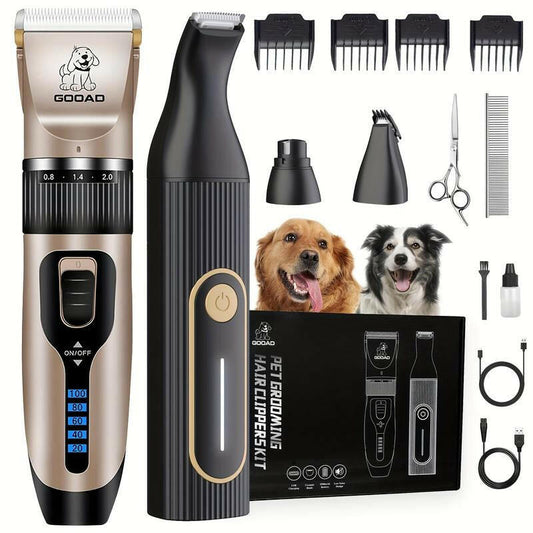 GOOAD 4-In-1 Dog Clippers with Nail Grinder, Summer Pet Grooming Made Easy - Low Noise & Cordless for Dogs, Cats, Rabbit,Pet Trimmer GOOAD Pet Trimmer