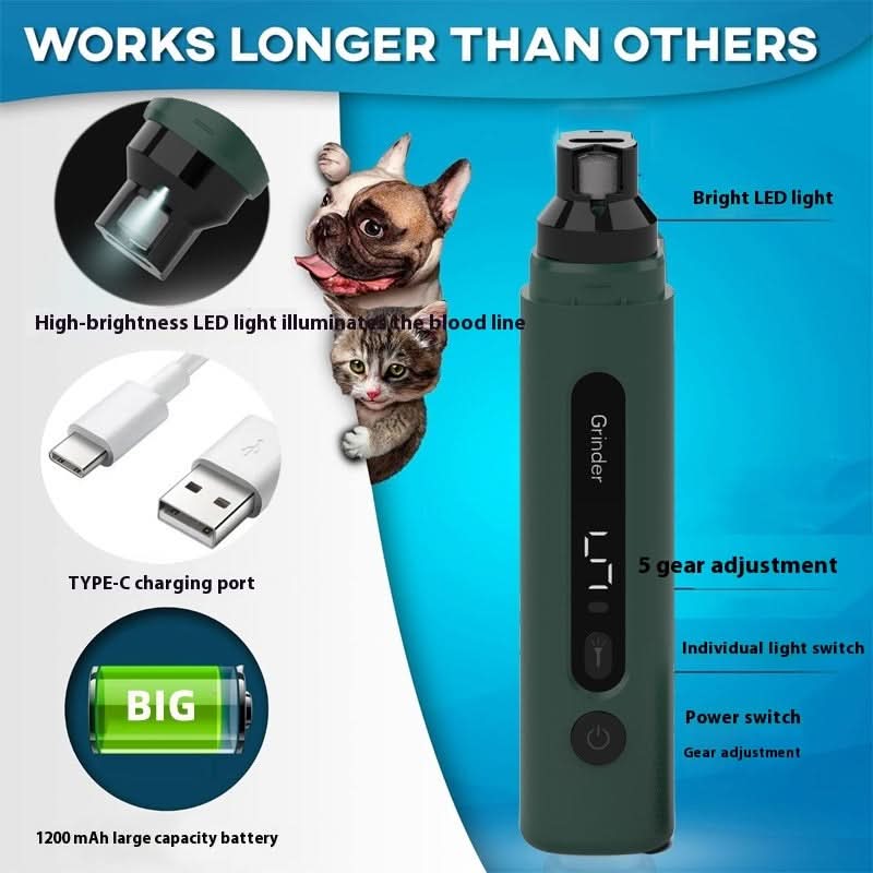 Dog Nail Grinder Electric Pet Nail Trimmers Rechargeable Cat Nail - Pets Best shop