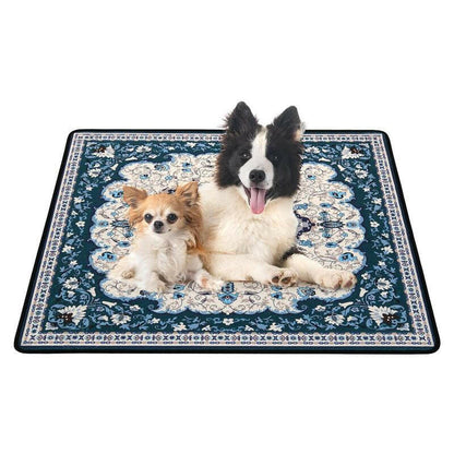 Qeils Super Absorbent Washable Pee Pads for Dogs 2 Pack Green Long Wool Mat Reusable Puppy Pads for Potty Training Outdoorfun Paws Unscented Eco-Friendly