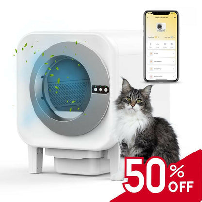 Furrbby Automatic Cat Litter Box, Self Cleaning Litterbox for Multiple Cats, with Safety Protection, App Control, Odor-Control, Liners Includes