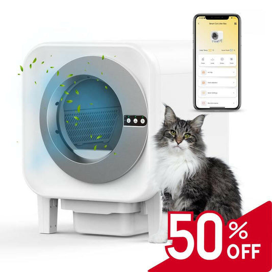 Furrbby Automatic Cat Litter Box, Self Cleaning Litterbox for Multiple Cats, with Safety Protection, App Control, Odor-Control, Liners Includes