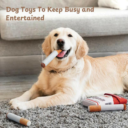 Nocciola 3 Packs Squeaky Puff Stick Toys with a Box Upgraded Version, Funny Interactive Dog Toys, Puppy Toys for Small to Medium Breed Interactive Cigarette