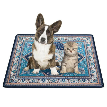 Qeils Super Absorbent Washable Pee Pads for Dogs 2 Pack Green Long Wool Mat Reusable Puppy Pads for Potty Training Outdoorfun Paws Unscented Eco-Friendly