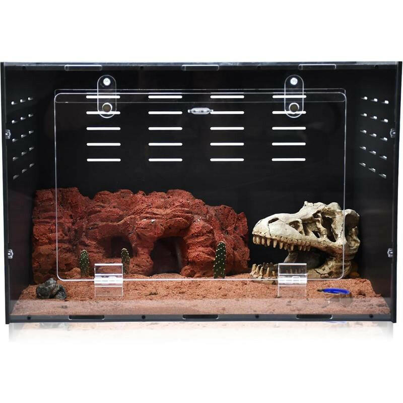 Reptile Tank Enclosure - 16"x16"x25" Crested Gecko Terrarium with Ventilation for Lizards, Snakes, and Chameleons