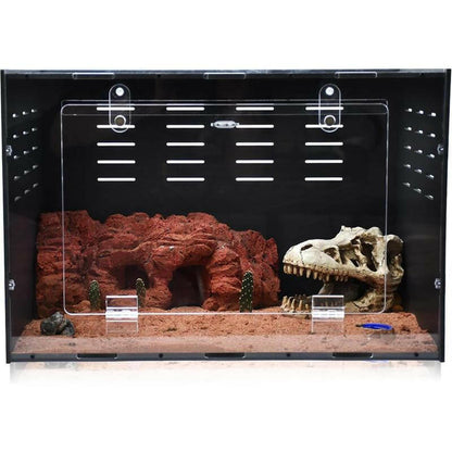 Reptile Tank Enclosure - 16"x16"x25" Crested Gecko Terrarium with Ventilation for Lizards, Snakes, and Chameleons