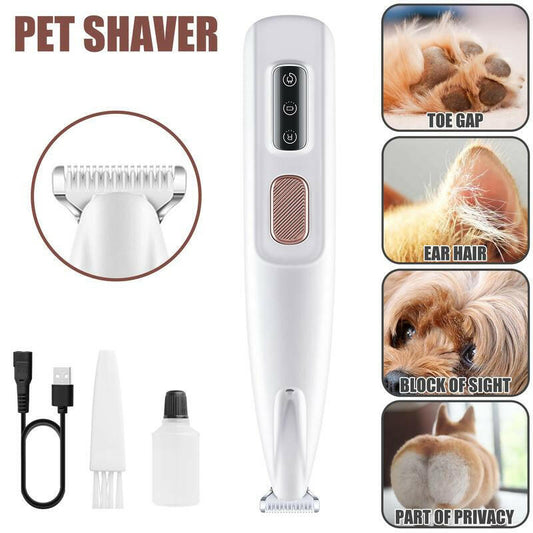 2025 New Pet Paw Trimmer 1Pack Rechargeable Quiet Hair Trimmer for Pets Professional Pet Grooming Kit - Cordless Waterproof Clippers with LED for Precision Trimming Ideal for Home Grooming Pet Hair