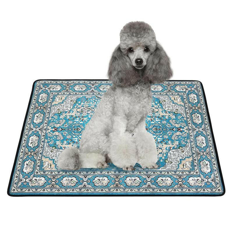 Qeils Super Absorbent Washable Pee Pads for Dogs 2 Pack Green Long Wool Mat Reusable Puppy Pads for Potty Training Outdoorfun Paws Unscented Eco-Friendly