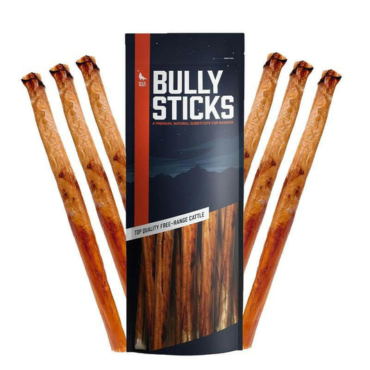 Wild Wolf 12-Inch Collabully Sticks (12 Pack) Part Bully Stick and Part Collagen Stick - Double the Flavor and Nutrients - 100% Natural Dog Chew Treat