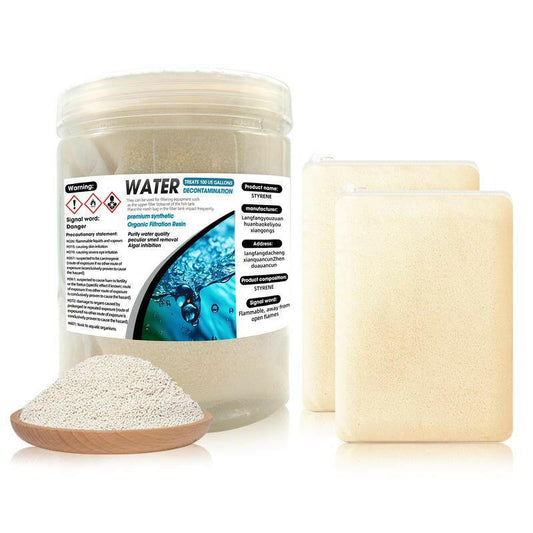 Aquarium Filter Media, Organic Filtration Resin, for Freshwater and Saltwater Fish Tank, Removal Driftwood Tannins Yellow Water 300 Ml 2 Packs