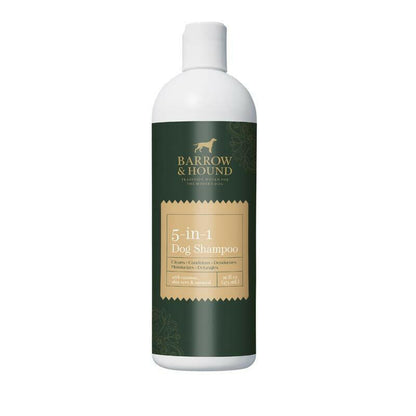 5-in-1 Dog Shampoo for Sensitive Skin – Cleansing, Conditioning, Deodorizing, Moisturizing, and Detangling with Coconut, Oatmeal, and Aloe – 16 Fl Oz