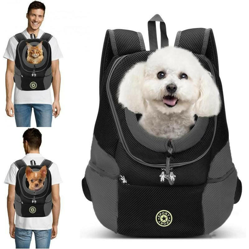 Pet Dog Carrier Backpack, Adjustable Breathable Dog Carrying Backpack with Safety Straps for Hiking, Dog & Cat Accessories for Hiking Camping Travel