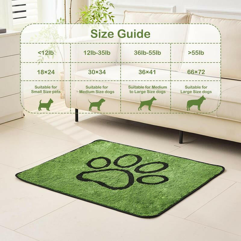 Qeils Super Absorbent Washable Pee Pads for Dogs 2 Pack Green Long Wool Mat Reusable Puppy Pads for Potty Training Outdoorfun Paws Unscented Eco-Friendly