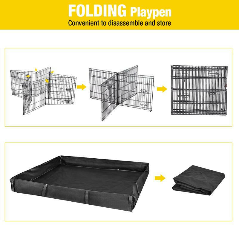 【On Sale】Aivituvin-Air71 Bunny Playpen| Guinea Pig Playpen with Floor,Petlife,Dog Playpen,Rabbit Playpen,Dog Crate,Metal Pet Fence with Pad