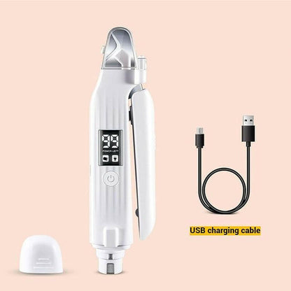 Nail Trimmer,Pet Nail Trimmer,Portable 2 in 1 Dog Cat Electric Nail Clipper with Light,Electric Pets Claw Trimmer,Nail Trimmer with Nail File.