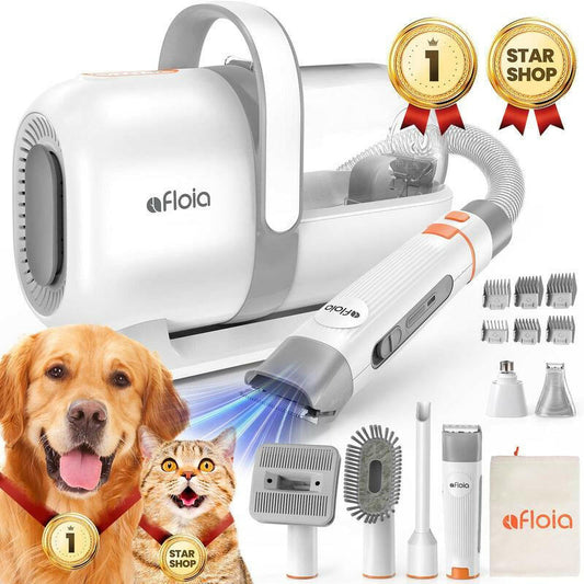 【Limitedtimeflashsale】Afloia Dog Grooming Kit, Pet Grooming Vacuum & Dog Clippers & Dog Brush for Shedding with Vacuum Grooming Tools, Low Noise Dog Vacuum Hair Remover Pet Grooming Supplies