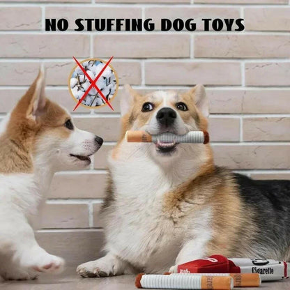 Fun Plush Interactive Cigarette Dog Toy - Chew-Friendly, Giggle Gift Box for Playful Dogs!