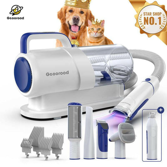 Geoorood Dog Grooming All-In-One Kit with Vacuum Brush 2.2L Large Pog Stainless Steel Blades Lightweight Design 10Kpa Suction Force Portable Cleaning Set #Tiktokshopbacktoschool