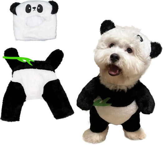 Panda Dog Costume Panda Hat Cute Halloween Dog Costume Funny Pet Costume Cosplay Clothes Outfit Party Favors (Medium Cute Dog Costume) - Pets Best shop