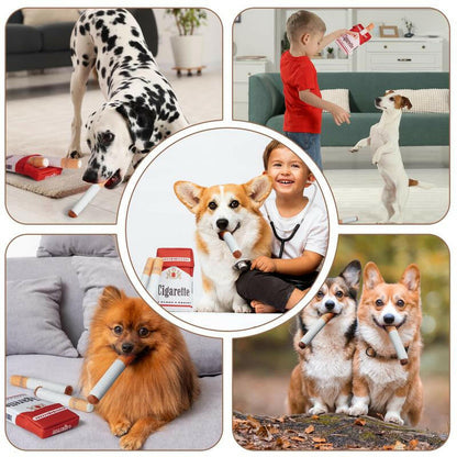 Nocciola 3 Packs Squeaky Puff Stick Toys with a Box Upgraded Version, Funny Interactive Dog Toys, Puppy Toys for Small to Medium Breed Interactive Cigarette