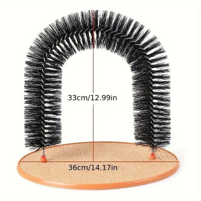 Cat Arch Self Groomer Cat Massage Toy, Interactive Cat Shedding Brush with Scratching Pad Toy for Indoor Cats Fur Removal Tool Grooming Tools Grooming Supplies