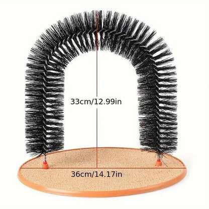 Cat Arch Self Groomer Cat Massage Toy, Interactive Cat Shedding Brush with Scratching Pad Toy for Indoor Cats Fur Removal Tool Grooming Tools Grooming Supplies