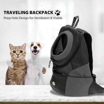 Pet Dog Carrier Backpack, Adjustable Breathable Dog Carrying Backpack with Safety Straps for Hiking, Dog & Cat Accessories for Hiking Camping Travel