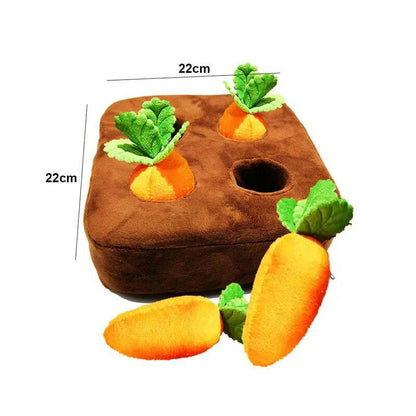 Interactive Dog Toys Carrot Snuffle Mat for Dogs Plush Puzzle Toy Non-Slip Nosework Feed Games Pet Stress Relief with 12 Carrots Outdoor Dog