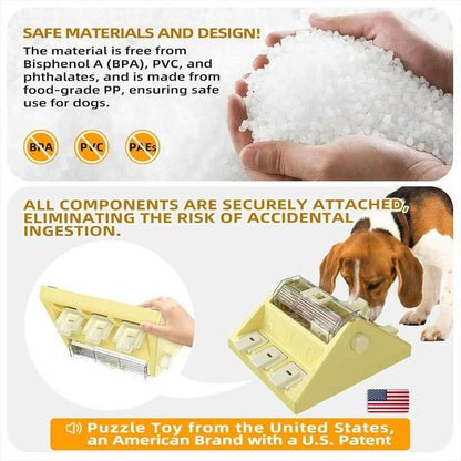 KADTC Paw-Activated Rolling Puzzle Game Toy Level 2 in 1 Treat Toys Capacity 16.4-14Oz Slow Feeder Adjustable Interactive Food Dispenser for Medium/Large Dogs Brain Mental Stimulation and Healthy Eating