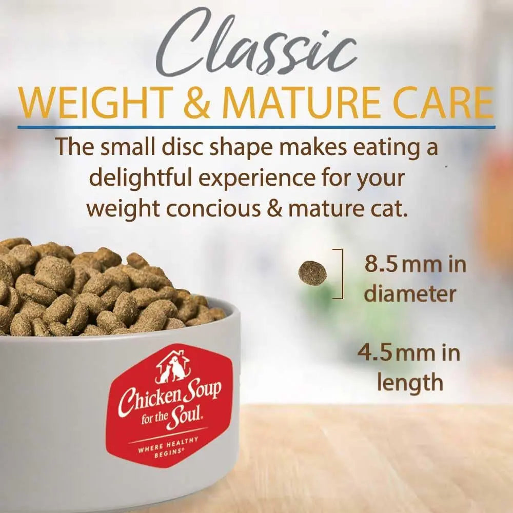 All-Natural Premium Dry Cat Food for Weight Management and Senior Cats, Real Chicken as First Ingredient, No By-Products, High Fiber/Low Fat, Chicken & Brown Rice Formula, 12 lb