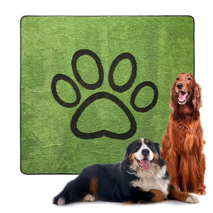 Qeils Super Absorbent Washable Pee Pads for Dogs 2 Pack Green Long Wool Mat Reusable Puppy Pads for Potty Training Outdoorfun Paws Unscented Eco-Friendly