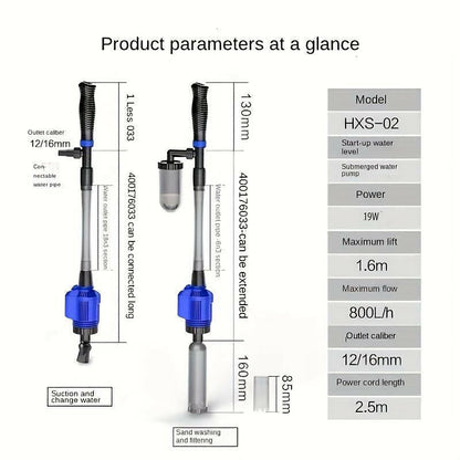 Water Change Sand Washerelectric Suction Deviceautomatic Pumpingsucking Fish Fecescleaning Aquarium Tools