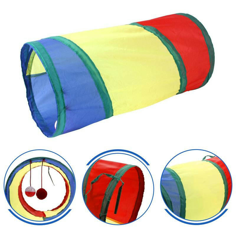 Cat Toys 24Pcs Kitten Toy Set - Colorful Two-Way Interactive Tunnel Toy Kit for Hide and Seek Training