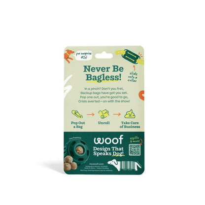 Poomergency Starter Pack - Dog Poop Bag Holder for Collars + 23 Emergency Refills - Never Bagless!