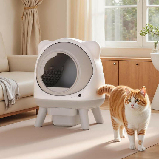 Warcat Self Cleaning Litter Box Large Capacity Automatic Litter Box with App Control, Odor Control, Auto Safety Sensors for Multiple Cats Low Noise Electric Litter Robot