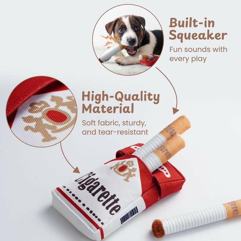 Nocciola 3 Packs Squeaky Puff Stick Toys with a Box Upgraded Version, Funny Interactive Dog Toys, Puppy Toys for Small to Medium Breed Interactive Cigarette