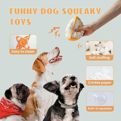 Nocciola 5-In-1 Orange Dog Enrichment Toys, 4 Orange Slices with a Peel Snuffle Mat for Treats Hunting Fun, Squeaky Hide and Seek Puzzle Dog Toy for Medium Dogs