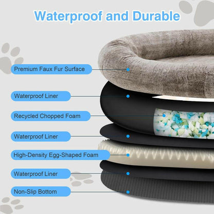 Extra Large Human Dog Bed for Adults & Pets – Cozy Faux Fur Lounger with Pillow & Blanket, Washable Orthopedic Sofa for Deep Sleep & Relaxation – Perfect Gift for Pet Lovers Tictok Shop Contemporary Easy Care Greensboro Furniture