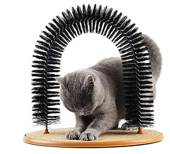 Cat Toy Arch with Grooming Brush and Scratching Pad My Store