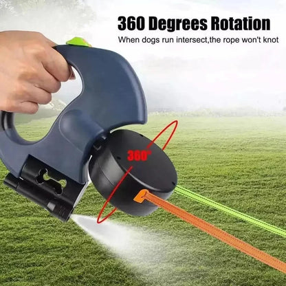 Dual Pet Leash Retractable Reflective Lead 360 Swivel Double Dog Walking Leash My Store