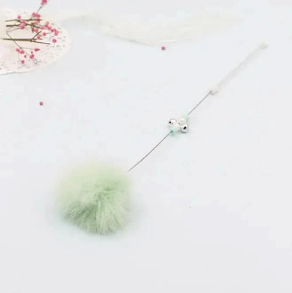 Colorful Pom Pom Cat Teaser Wand with Bell Toy My Store