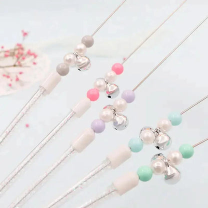 Colorful Pom Pom Cat Teaser Wand with Bell Toy My Store