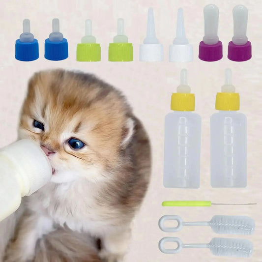 Bottle Kit 60ml Pet Feeding Bottle pet Feeding Tool Newborn Animal Feeder Practical Replacement Pet Bottle with 10pcs Nipples My Store