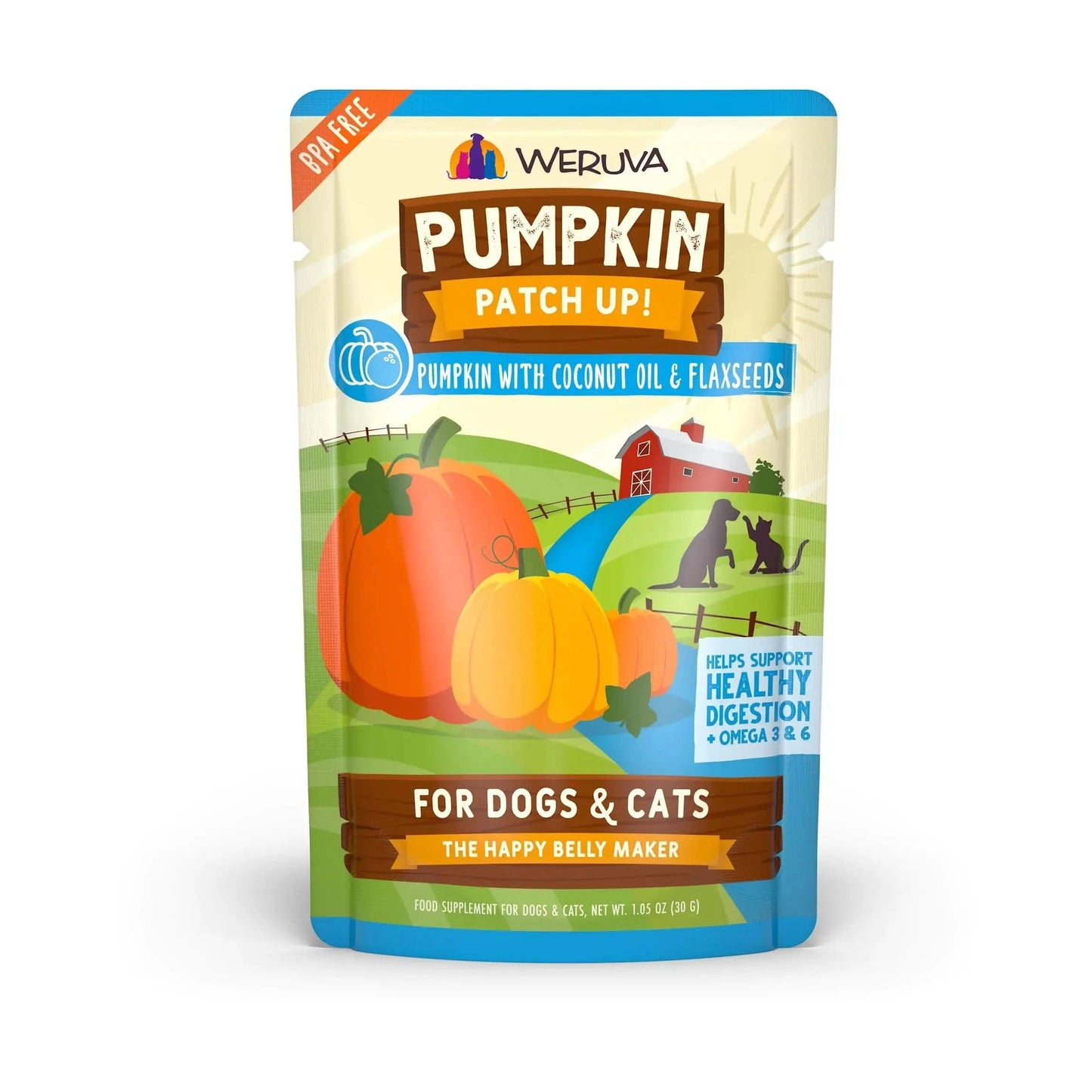 Weruva Pumpkin Patch Up! Pumpkin Pouches for Dogs & Cats (Pumpkin with Coconut Oil & Flaxseeds 1.05 oz (Pack of 12))… My Store