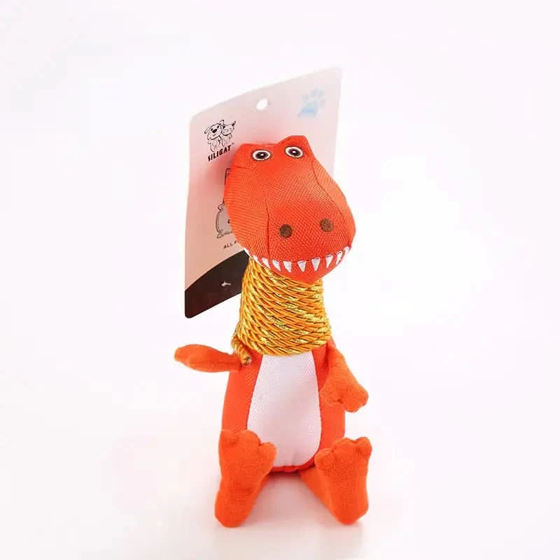 Plush Dinosaur Dog Toy with Sound and Chew Features My Store