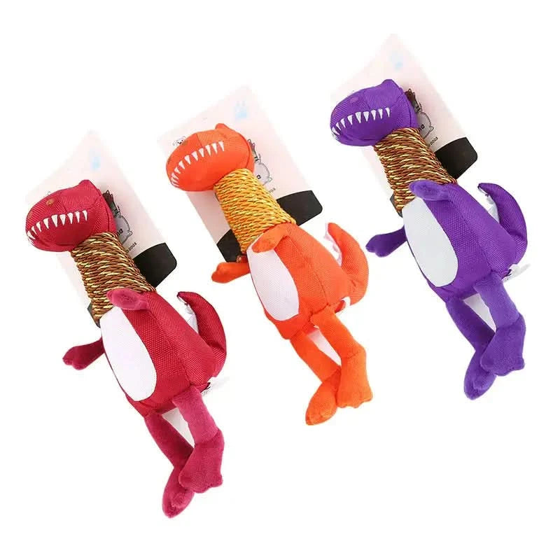 Plush Dinosaur Dog Toy with Sound and Chew Features My Store