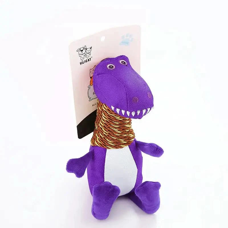 Plush Dinosaur Dog Toy with Sound and Chew Features My Store